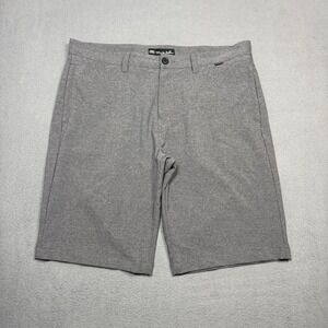 Travis Mathew Performance Shorts Mens 36 Gray Stretch Golf Chino 11" Inseam